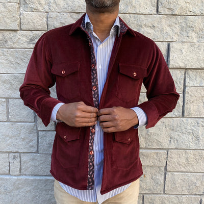 Burgundy Corduroy Shirt Jacket (Shacket) - The PERSONA Store