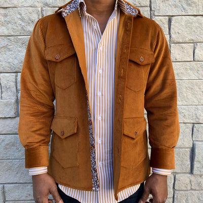 Gold Corduroy Shirt Jacket (Shacket) - The PERSONA Store